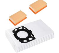 Rebirthcare 5 sacchetti per kärcher aspirapolvere 2.863-006.0 + 2 pezzi 2.863-005.0 filtro a pieghe piatte per kärcher wd4 wd5 wd6 mv4 mv5 mv6 wd5p wd6p premium aspirapolvere kfi 4410 kfi 487 Pezzi di