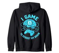 Reboot Brain Pixel Gamer Graphic Felpa con Cappuccio