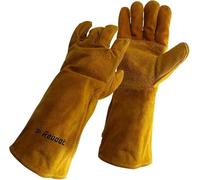 Reboot Guanti da saldatura da 16", resistenti al calore, per bruciatori a legno, in pelle bovina, guanti da saldatura, guanti da barbecue, stufa a legna