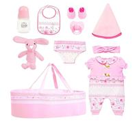 Reborn Baby Doll Accessories - 18 pollici bottiglia abbigliamento Set di abbigliamento per un gioco di simulazione realistico, fantasioso con funzione di alimentazione, giocattoli presepe