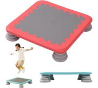 Rebounder Bouncing Board, 25 Inch Indoor Trampoline, Sensory Balance and Bounce Toy for Indoor and Outdoor Kids Toys, Non-Slip Base, Max Loaded 154 Lbs(Red)