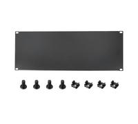 Rebower 1 Set 4U Pannello Vuoto, Kit Pannelli Di Riempimento Montaggio Rack Metallico Con Viti E Dadi Per Accessori Cavi Cabinet Rete Server 19 Pollici, Nero
