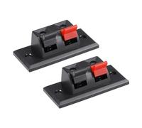 Rebower 2 Pezzi Presa a Molla a Spinta a 2 Posizioni 3,3 Mm Rosso Nero | per Connettore Terminale Dell'Altoparlante, per Altoparlante Lettore Audio