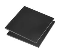 Rebower 2Pcs 152X152X4mm Fogli Di Polietilene UHMW Peso Molecolare Ultra Elevato Lastra Di Plastica Nera [Per Casa, Industriale]