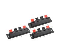 Rebower 3 Pezzi Presa con Rilascio a Molla per Altoparlanti 58mm Rosso Nero | Connettore Terminale Altoparlante a 4 Posizioni, per Altoparlante Lettore Audio