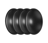 Rebower 4 Pezzi Cappuccio Antipolvere 80mm/3.15" x 14mm PP Nero | Copri Bobina a Cupola in Plastica per Subwoofer, Adattamento Universale per Altoparlanti Auto