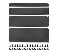 Rebower 4 Set Pannelli Vuoti 1U/2U/3U/4U, Kit Pannelli Di Riempimento Montaggio Rack Metallico Con Viti E Dadi Per Cabinet Server Rack Rete 19 Pollici, Accessori Cavi, Nero