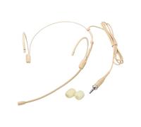 Rebower Cuffie con microfono doppio Over-Ear Set da appendere, beige | Microfono omnidirezionale con gancio per orecchie con tappo a vite da 3,5 mm, cavo da 1,2 m per live streaming all'aperto