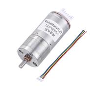 Rebower Motore Riduttore Con Encoder JGA25-370 DC24V 620RPM | Albero D Centrale, Riduzione 1:9.6, con Filo Terminale 6Pin, per Robot Progetti Fai da Te Modellismo Auto RC, Argento