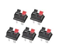 Rebower Presa con Rilascio a Molla Connettore Terminale Altoparlante a 2 Posizioni, [per Altoparlante, Lettore Audio] - Distanza del Perno 11mm / Rosso Nero / 5 Pezzi