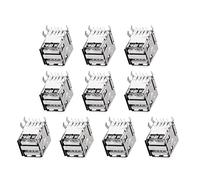 Rebower USB PCB Presa Tipo a 8 Pin Orizzontale 90 Gradi Linea Connettore Doppia Porta Femmina [Per Mini USB Applicazione] - 1.5A / Argento Nero / 15pz