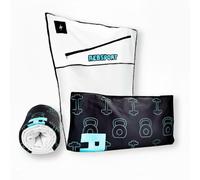 Rebsport Set composto da Asciugamano Palestra Uomo con Tasca Porta Oggetti e Magnete + Asciugamano Doccia utilizzabile come Telo Doccia o Telo Mare, Asciugamano Palestra Donna Fitness per Panca