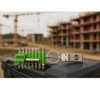 RECA Set di punte da 21 pezzi con clip per cintura - punte per cacciavite codificate a colori - supporto magnetico 60 mm - punte per cacciavite professionale per artigianato, gestione della facilità e