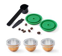 RECAFIMIL 2 Pack Coperchi per capsule di caffè riutilizzabili con 6 capsule - 80/150/230ml, capsule di caffè ricaricabili in silicone alimentare per capsule originali Ver tuo-line e Ver tuo, verde