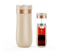 RECAFIMIL Caffettiera francese da viaggio in acciaio inox da 350 ml, portatile, per campeggio e viaggi, versione aggiornata