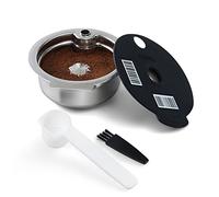 RECAFIMIL Capsule di caffè riutilizzabili da 60 ml con coperchio in silicone nero, filtro a capsule di caffè ricaricabile in acciaio inox, compatibile con macchine Bosch Tassimo