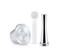 RECAFIMIL Capsule di caffè riutilizzabili in acciaio inox, filtro ricaricabile per cialde di caffè compatibile con macchine Nespresso, 1 capsula + 1 pressino