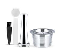 RECAFIMIL Cialde caffè riutilizzabili, in acciaio inox, ricaricabili, con pressino, compatibili con macchine K FEE, Tchibo Cafissimo e Caffitaly