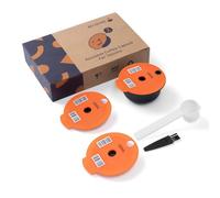 RECAFIMIL Cialde di caffè riutilizzabili, 180 ml, compatibili con macchina da caffè Tassimo, in plastica PP, 1 capsula con 2 coperchi di ricambio (180 ml)