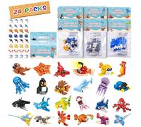 Recailly Confezione da 24 biglietti di San Valentino per bambini, scuola, edifici con animali marini, biglietti di San Valentino, per lezioni di bambini, scambio premi in classe, biglietti di auguri