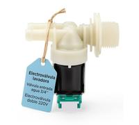 RECAMBIOS DREYMA Elettrovalvola doppia 2 vie 220 V uscita 180° compatibile Bosch Balay Neff Siemens AEG Electrolux 00171261 00428210 filettatura 3 4 montaggio rapido ricambio professionale affidabile