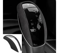 RECAMBO Alcantara - Copertura per pomello del cambio, compatibile con Alfa Romeo Giulia dal 2016, rivestimento della leva del cambio, copertura del telaio abbinata, colore grigio