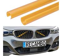 RECAMBO Inserto per griglia anteriore, strisce decorative, barre per barbecue V, compatibile con BMW serie 1, 2, 5, E60, E61, F44, F52, colore giallo