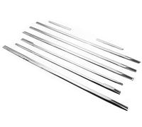 Recambo Listelli per finestre in acciaio inox - set di listelli decorativi cromati lucidi per linea finestre e porta scorrevole - adatto per Mercedes V-Klasse W447 dal 2014, versione media, 1 porta
