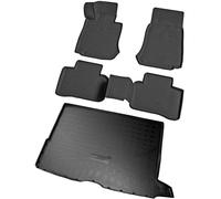 RECAMBO Set di tappetini in gomma e vasca per bagagliaio adatti per Mercedes Classe GLC, X253 | anno di costruzione dal 06.2015 > 100% su misura per auto e bagagliaio, in TPE antiscivolo di alta