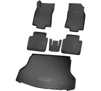 RECAMBO Set di tappetini in gomma e vasca per bagagliaio adatti per Nissan X-Trail, T32, piano di carico alto, dal 2014 al 100% su misura, tappetini per auto e bagagliaio in TPE antiscivolo di alta