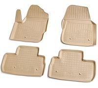 Recambo Tappetini in gomma 3D compatibili con Land Rover Freelander | LF | 2006 2014 | Tappetini in gomma Auto | su misura | con bordo | beige