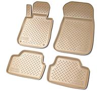 Recambo Tappetini in gomma 3D compatibili per BMW Serie 1 | tipo E81 E82 E87 E88 | Tappetini in gomma | su misura | con bordo | beige