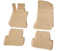 Recambo Tappetini in gomma 3D compatibili per Mercedes Classe C | W204 | S204 | 2007 2014 | Tappetini in gomma | su misura | con bordo | beige