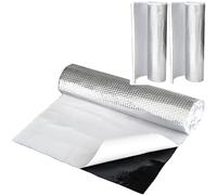RECAMBO Tappetino isolante in alluminio butilico massimo isolamento acustico: riduce il rumore stradale, vibrazioni, sonagli Autoadesivo anti rombo e bitume 2 rotoli da 50 cm x 400 cm in totale