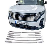 RECAMBO Telaio in acciaio inox per griglia anteriore, listello cromato lucido per finitura ottica, integrazione precisa del veicolo, adatto per Tourneo Courier, anno di costruzione dal 2023