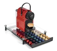 RECAPS Cassetto porta cialde da caffè compatibile con cialde Nespresso OriginalLine, organizer da cucina, nero, contiene 60 cialde