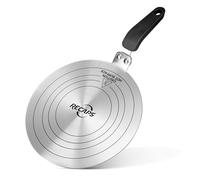 RECAPS Convertitore per piano cottura a induzione in acciaio inox, dissipatore di calore, fornello a gas, piastra adattatore a induzione con manico rimovibile per fornelli a gas elettrici, cucina, 24