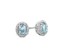 Recarlo E33CC251_AQ 18K White Gold Aquamarine and Diamond Earrings