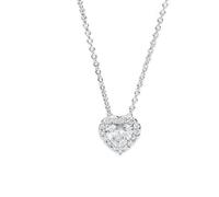 Recarlo P67SC022/039-45 White Gold Heart-Shaped Diamond Necklace - 0.39ct, Anniversary Love Collection, 45 cm