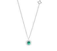 Recarlo P77CC001_SM 18K White Gold Necklace with Emerald and Diamonds