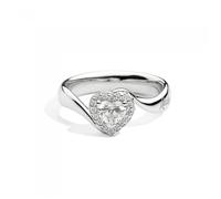 Recarlo R67SC002/040 Women's Heart-Shaped Diamond Ring - 18K White Gold, 0.40ct