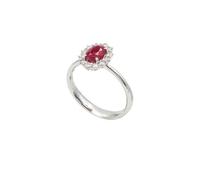 Recarlo R79CC001/RB025-14 Women's Ruby and Diamond Ring - 18K White Gold