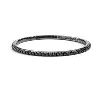 Recarlo T83ML002_DK250-L Unisex 18K Black Gold Tennis Bracelet with Black Diamonds
