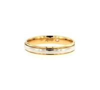 Recarlo W14FD003_BGH Women's Wedding Band - 18K White and Rose Gold