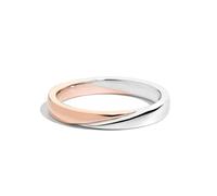 Recarlo W14FD004/BRH-21 Two-Tone Wedding Band - 18K White and Rose Gold