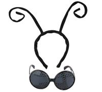 Reccisokz 1 Pezzi Set Cerchietto Antenna Farfalla con Occhiali, Regolabile per Api Coleottero Formiche, Unisex, per Carnevale e Feste in Maschera