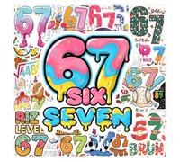 Reccisokz 100 Pezzi Adesivi Numerici “67”, Adesivi Six Seven Artistici E Divertenti, Decorazioni Per Laptop, Cellulari, Bicchieri E Valigie