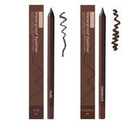 Reccisokz 2 Pezzi Eye liner, Matita Occhi Waterproof, Texture Liscia e Cremosa(Cioccolato + Prugna)