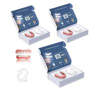 Reccisokz 3 Pezzi Protesi Dentale Silicone Set,Dentiera Provvisoria Set,Per Unisex di Denti Imperfetti,Faccette Dentali,Aumenta la Fiducia in se Stessi (3 Set)
