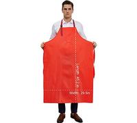RECECASA Grembiule lungo in vinile impermeabile, foderato in lino, resistente agli agenti chimici, ideale per lavare i piatti, lavori di laboratorio, macelleria, toelettatura cani, pulizia pesce,